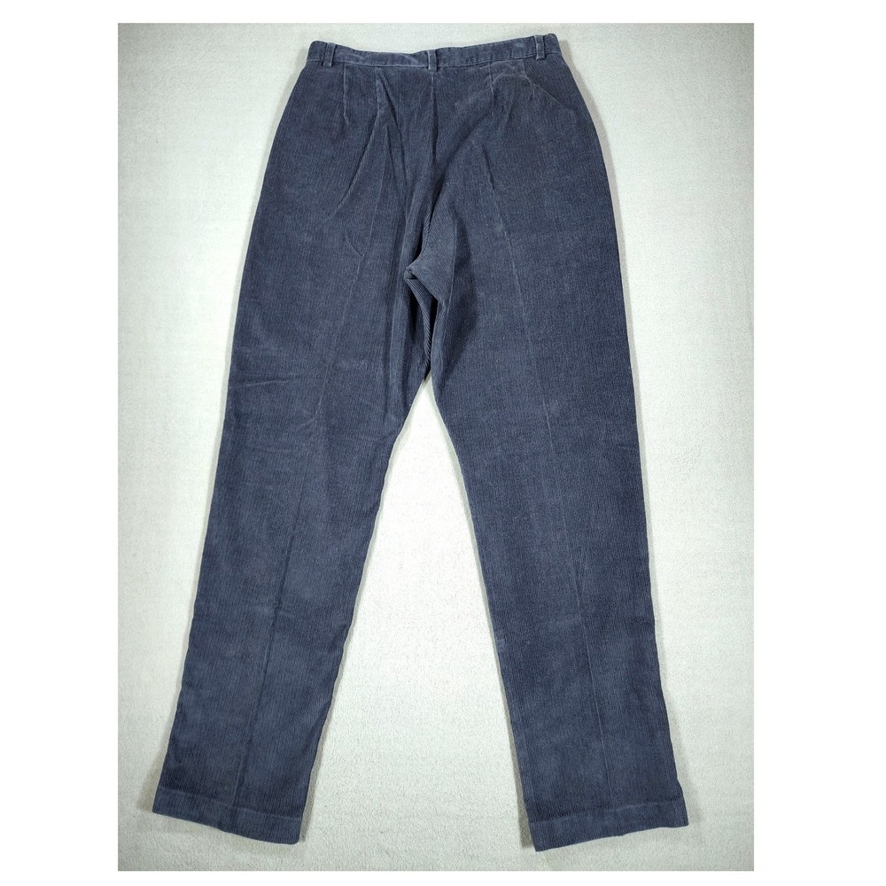 Lands' End Women's Vintage Corduroy Navy Blue Pleated Size 10 Regular Trouser - Picture 2 of 9